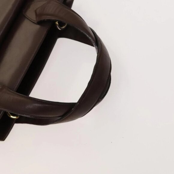 Salvatore Ferragamo Gancini Hand Bag Leather 2way Brown Gold Auth - Picture 6 of 16